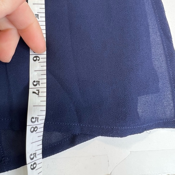 Micheal Kors Navy Sleeveless Maxi Dress With Chain Lace Up Neckline - Picture 11 of 16